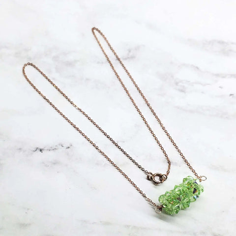 Handmade Beaded 14K Rose Gold Filled Super Sparkly Pastel Crystal Barrel Necklaces Alexa Martha Designs  Necklaces