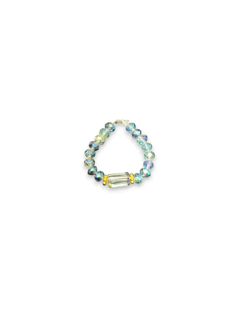 Handmade Beaded Stretch Ring With Rectangle Gemstone Charm – Minimalist Stackable Jewelry | Made in USA Michelle Marie Boutique  Rings