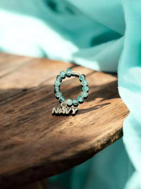 Handmade Beaded Stretch Ring with Star Charm – Adjustable Gemstone Jewelry | Made in USA by Michelle Marie Boutique Michelle Marie Boutique  Ring