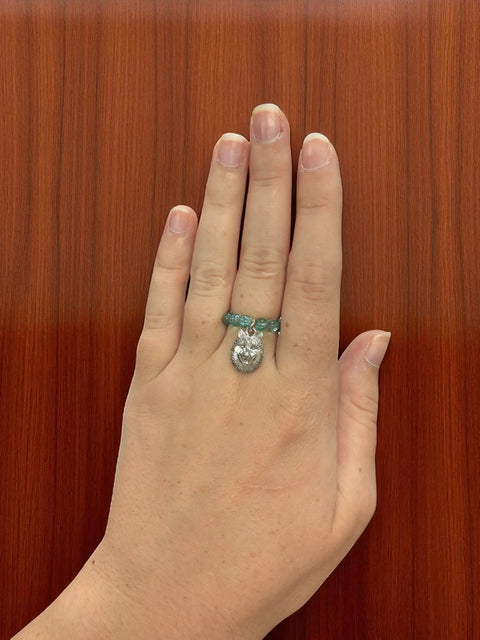 Handmade Beaded Stretch Ring with Star Charm – Adjustable Gemstone Jewelry | Made in USA by Michelle Marie Boutique Michelle Marie Boutique  Ring