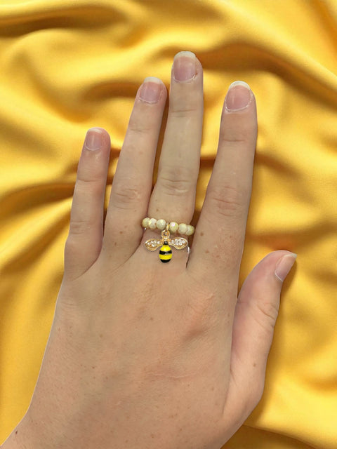 Handmade Beaded Stretch Ring with Star Charm – Adjustable Gemstone Jewelry | Made in USA by Michelle Marie Boutique Michelle Marie Boutique  Ring