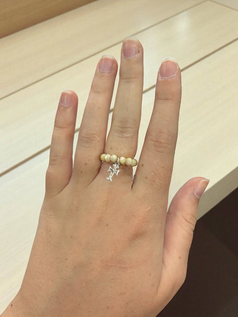 Handmade Beaded Stretch Ring with Star Charm – Adjustable Gemstone Jewelry | Made in USA by Michelle Marie Boutique Michelle Marie Boutique  Ring