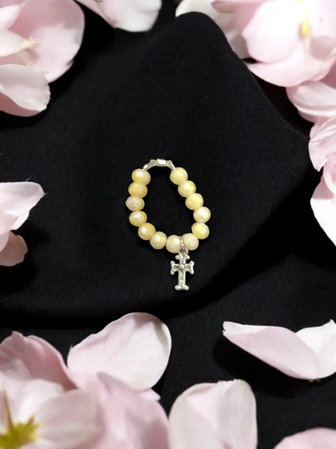 Handmade Beaded Stretch Ring with Star Charm – Adjustable Gemstone Jewelry | Made in USA by Michelle Marie Boutique Michelle Marie Boutique  Ring