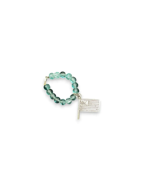Handmade Beaded Stretch Ring with Star Charm – Adjustable Gemstone Jewelry | Made in USA by Michelle Marie Boutique Michelle Marie Boutique  Ring