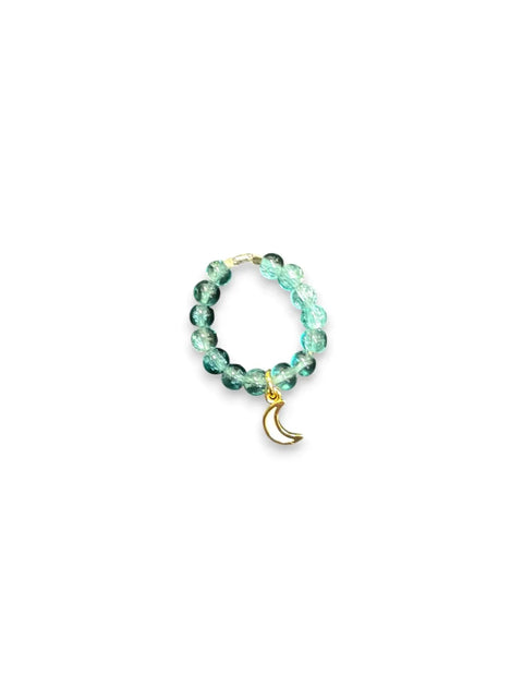 Handmade Beaded Stretch Ring with Star Charm – Adjustable Gemstone Jewelry | Made in USA by Michelle Marie Boutique Michelle Marie Boutique  Ring