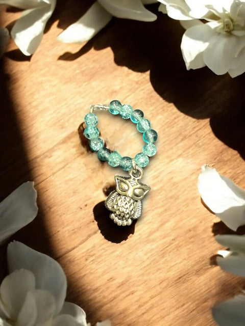 Handmade Beaded Stretch Ring with Star Charm – Adjustable Gemstone Jewelry | Made in USA by Michelle Marie Boutique Michelle Marie Boutique  Ring