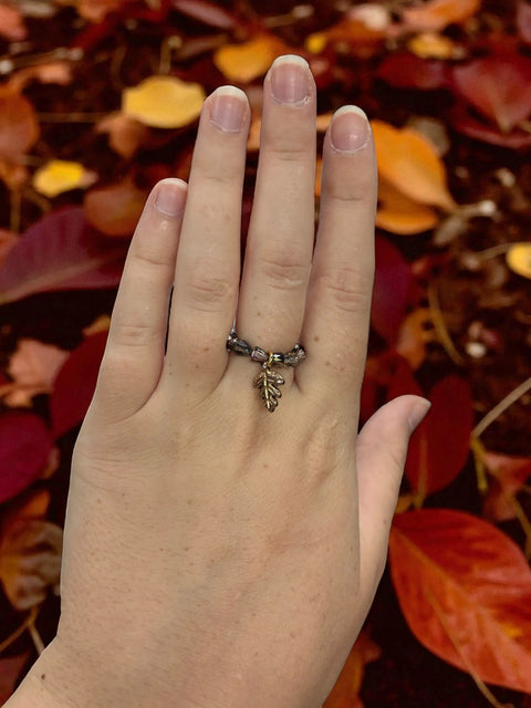Handmade Beaded Stretch Ring with Star Charm – Adjustable Gemstone Jewelry | Made in USA by Michelle Marie Boutique Michelle Marie Boutique  Ring