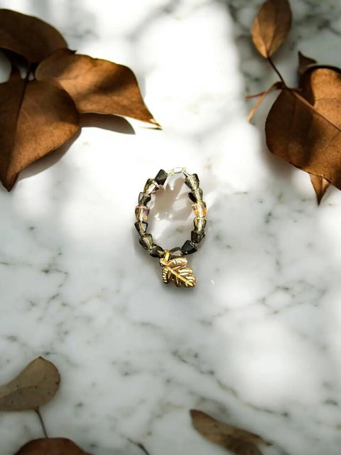 Handmade Beaded Stretch Ring with Star Charm – Adjustable Gemstone Jewelry | Made in USA by Michelle Marie Boutique Michelle Marie Boutique  Ring