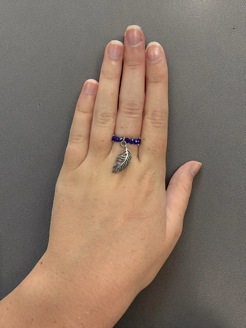 Handmade Beaded Stretch Ring with Star Charm – Adjustable Gemstone Jewelry | Made in USA by Michelle Marie Boutique Michelle Marie Boutique  Ring