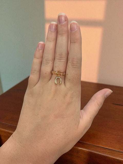 Handmade Beaded Stretch Ring with Star Charm – Adjustable Gemstone Jewelry | Made in USA by Michelle Marie Boutique Michelle Marie Boutique  Ring
