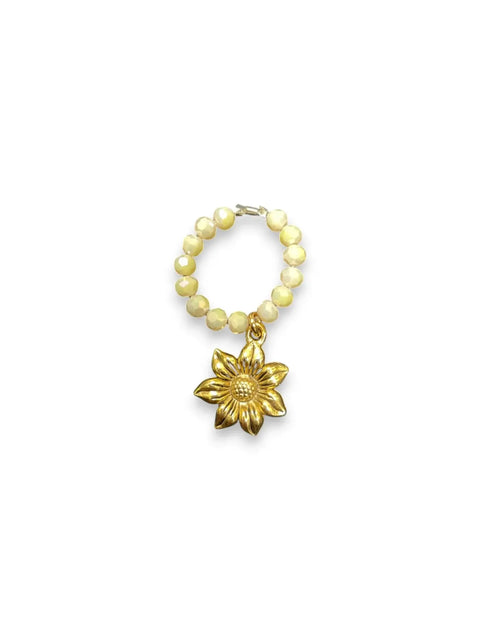 Handmade Beaded Stretch Ring with Star Charm – Adjustable Gemstone Jewelry | Made in USA by Michelle Marie Boutique Michelle Marie Boutique  Ring