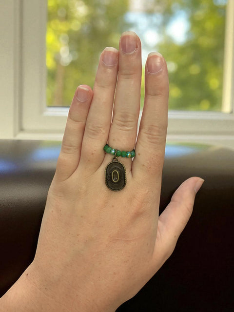 Handmade Beaded Stretch Ring with Star Charm – Adjustable Gemstone Jewelry | Made in USA by Michelle Marie Boutique Michelle Marie Boutique  Ring