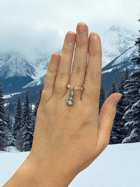 Handmade Beaded Stretch Ring with Star Charm – Adjustable Gemstone Jewelry | Made in USA by Michelle Marie Boutique Michelle Marie Boutique  Ring