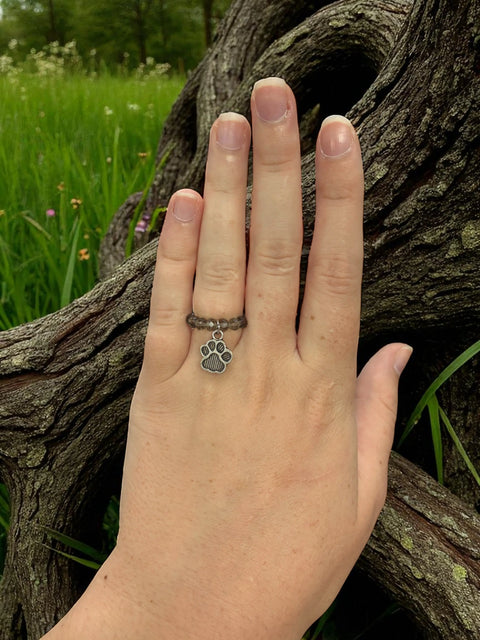 Handmade Beaded Stretch Ring with Star Charm – Adjustable Gemstone Jewelry | Made in USA by Michelle Marie Boutique Michelle Marie Boutique  Ring