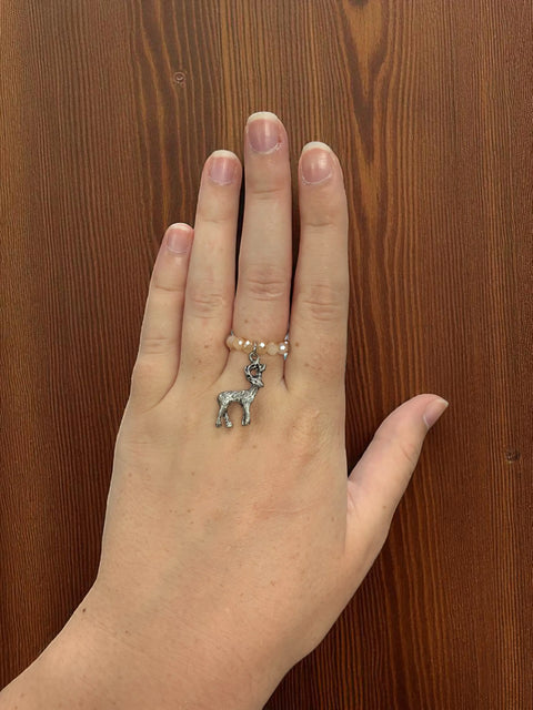 Handmade Beaded Stretch Ring with Star Charm – Adjustable Gemstone Jewelry | Made in USA by Michelle Marie Boutique Michelle Marie Boutique  Ring