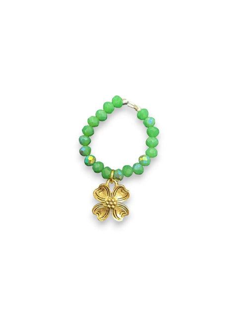 Handmade Beaded Stretch Ring with Star Charm – Adjustable Gemstone Jewelry | Made in USA by Michelle Marie Boutique Michelle Marie Boutique  Ring