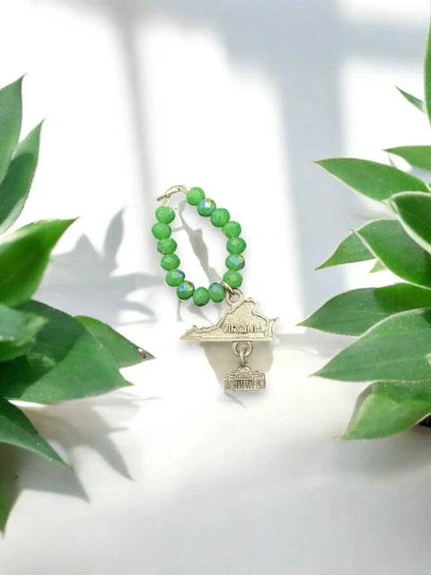 Handmade Beaded Stretch Ring with Star Charm – Adjustable Gemstone Jewelry | Made in USA by Michelle Marie Boutique Michelle Marie Boutique  Ring