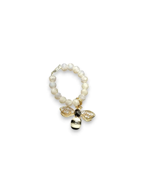 Handmade Beaded Stretch Ring with Star Charm – Adjustable Gemstone Jewelry | Made in USA by Michelle Marie Boutique Michelle Marie Boutique  Ring