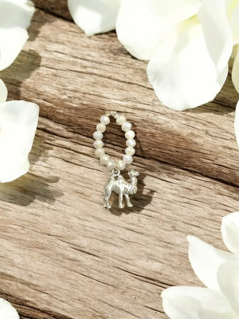 Handmade Beaded Stretch Ring with Star Charm – Adjustable Gemstone Jewelry | Made in USA by Michelle Marie Boutique Michelle Marie Boutique  Ring