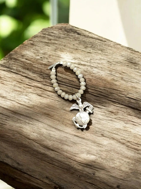 Handmade Beaded Stretch Ring with Star Charm – Adjustable Gemstone Jewelry | Made in USA by Michelle Marie Boutique Michelle Marie Boutique  Ring