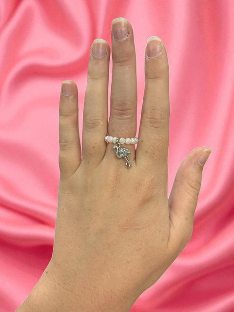 Handmade Beaded Stretch Ring with Star Charm – Adjustable Gemstone Jewelry | Made in USA by Michelle Marie Boutique Michelle Marie Boutique  Ring