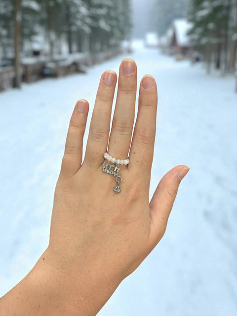 Handmade Beaded Stretch Ring with Star Charm – Adjustable Gemstone Jewelry | Made in USA by Michelle Marie Boutique Michelle Marie Boutique  Ring