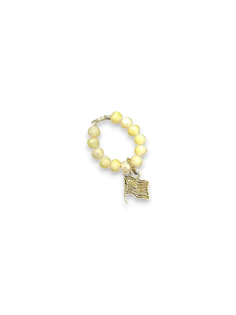 Handmade Beaded Stretch Ring with Star Charm – Adjustable Gemstone Jewelry | Made in USA by Michelle Marie Boutique Michelle Marie Boutique  Ring