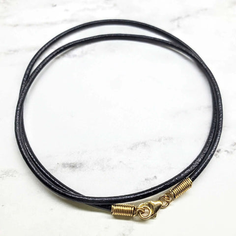 Handmade Black Leather Cord Necklaces – Adjustable Length – Made in USA Alexa Martha Designs  Leather Necklace