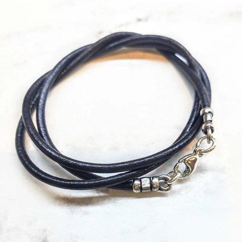 Handmade Black Leather Cord Necklaces – Adjustable Length – Made in USA Alexa Martha Designs  Leather Necklace