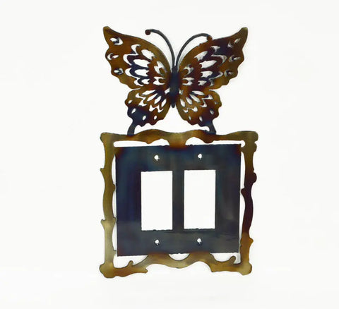 Handmade Butterfly Metal Light Switch Cover – Decorative Wall Plate | Made in USA Rustic Home Accent Knights Home Decor  item
