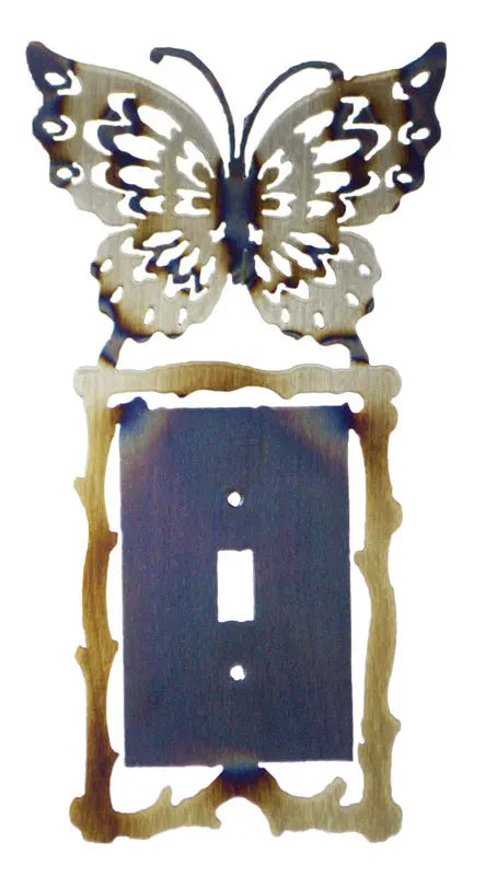 Handmade Butterfly Metal Light Switch Cover – Decorative Wall Plate | Made in USA Rustic Home Accent Knights Home Decor  item