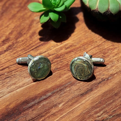 Handmade Camo Resin Men's Cufflinks – Durable Outdoor Style Accessories | Made in USA – Michelle Marie Boutique Michelle Marie Boutique  Cuff links