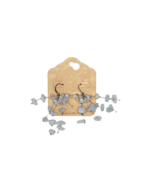Handmade Chalcedony Gemstone Earrings – Firework Design Leverback Closures | Michelle Marie Boutique | Made in USA Michelle Marie Boutique  Earring