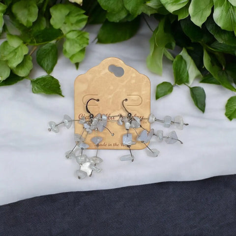 Handmade Chalcedony Gemstone Earrings – Firework Design Leverback Closures | Michelle Marie Boutique | Made in USA Michelle Marie Boutique  Earring