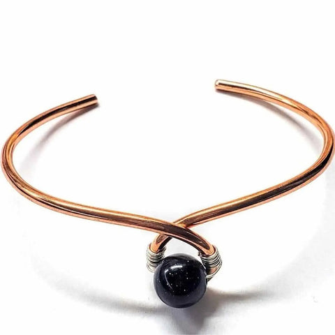 Handmade Copper Teardrop Bangle Bracelet – Child Abuse Awareness Ribbon | Made in USA Alexa Martha Designs  Bracelet/Bangle