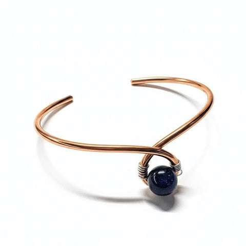 Handmade Copper Teardrop Bangle Bracelet – Child Abuse Awareness Ribbon | Made in USA Alexa Martha Designs  Bracelet/Bangle
