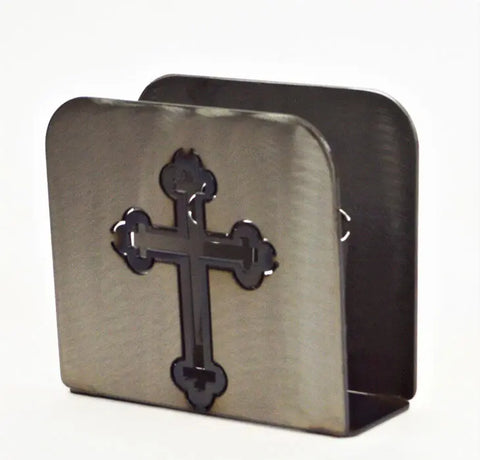 Handmade Cross Napkin Holder – Heat Treated Metal Design | Kitchen Accessory Made in USA Knights Home Decor  item