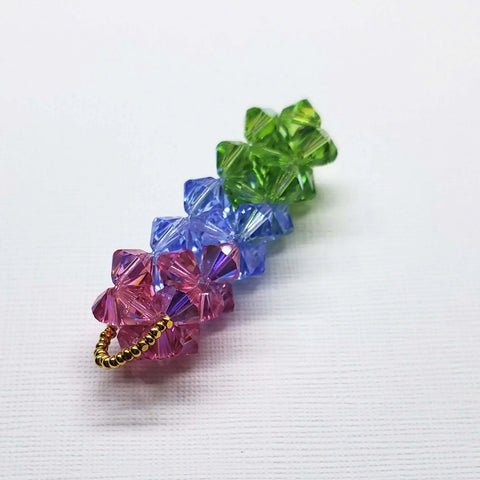 Handmade Crystal Pillar Pendant Necklace – Green Blue Rose Swarovski | Made in USA Alexa Martha Designs  Pendant