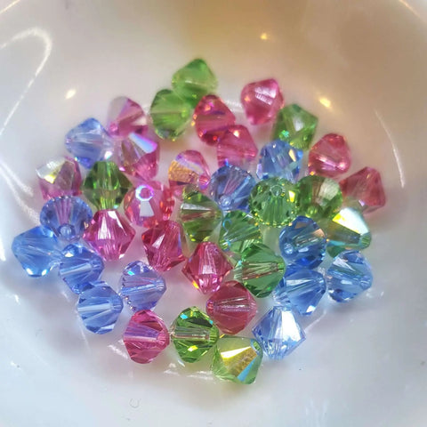 Handmade Crystal Pillar Pendant Necklace – Green Blue Rose Swarovski | Made in USA Alexa Martha Designs  Pendant