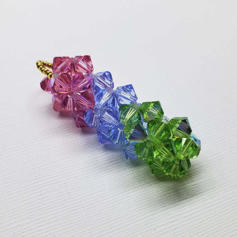 Handmade Crystal Pillar Pendant Necklace – Green Blue Rose Swarovski | Made in USA Alexa Martha Designs  Pendant