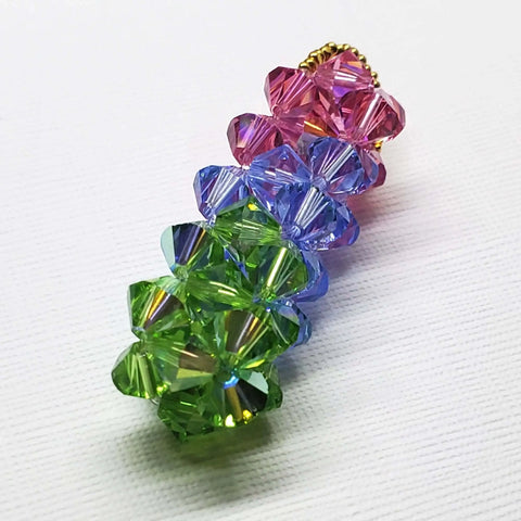 Handmade Crystal Pillar Pendant Necklace – Green Blue Rose Swarovski | Made in USA Alexa Martha Designs  Pendant