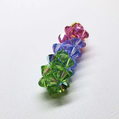 Handmade Crystal Pillar Pendant Necklace – Green Blue Rose Swarovski | Made in USA Alexa Martha Designs  Pendant