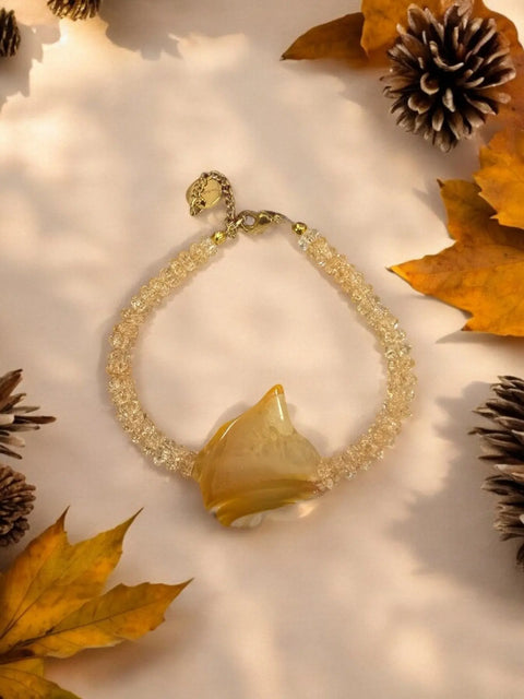 Handmade Elegant Yellow Agate Bracelet with Topaz Crystal Accents – Adjustable Clasp | Made in USA Michelle Marie Boutique  Bracelets