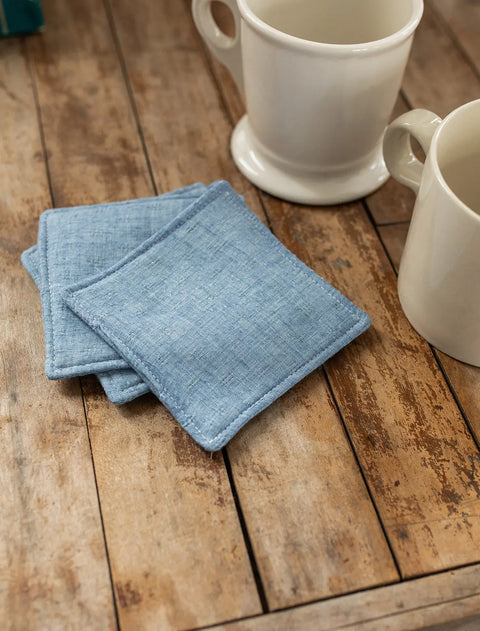 Handmade Fabric Coaster Set 4.5 Inch Squares – Amish Crafted Home Essentials | Made in USA Millstream Home  Kitchen + Dining