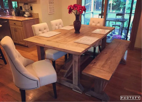 Handmade Farmhouse Dining Table – Custom Stained White Pine Wood | Made in USA by Limitless Woodworking Limitless Woodworking  item