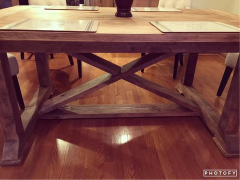 Handmade Farmhouse Dining Table – Custom Stained White Pine Wood | Made in USA by Limitless Woodworking Limitless Woodworking  item
