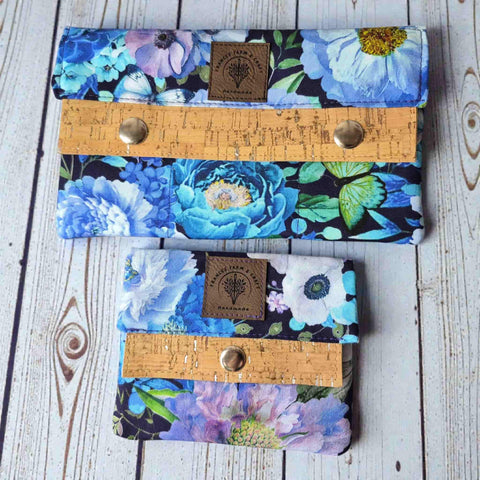 Handmade Floral Cotton Cork Wallet for Women – Small 4x4.5 Inch & Regular 4.5x7.5 Inch | Sustainable Craft – Made in USA Frances Farm & Craft  Wallet