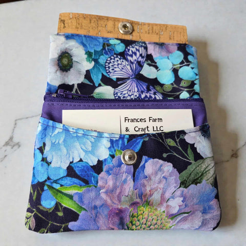 Handmade Floral Cotton Cork Wallet for Women – Small 4x4.5 Inch & Regular 4.5x7.5 Inch | Sustainable Craft – Made in USA Frances Farm & Craft  Wallet