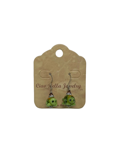 Handmade Lampwork Glass Turtle Earrings with Swarovski Crystal Accents – Lightweight Fashion Jewelry | Made in USA Michelle Marie Boutique  Earrings