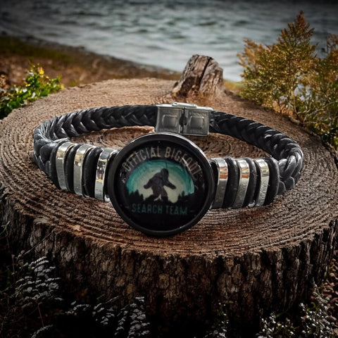 Handmade Leather Sasquatch Cuff Bracelet 7 to 9 Inch – Official Bigfoot Search Design | Made in USA Michelle Marie Boutique  Bracelets